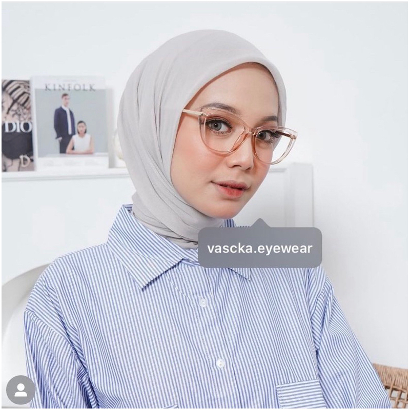 Vascka Eyewear - Frame Bingkai Kacamata Oxford Eyeglasses / Kacamata Semi Cat Eye Kokoh Unisex