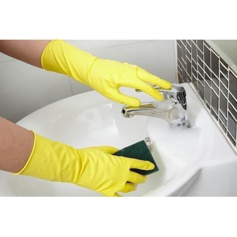 Sarung Tangan Karet Latex Kuning XL 2 Pcs Sarung Tangan Karet