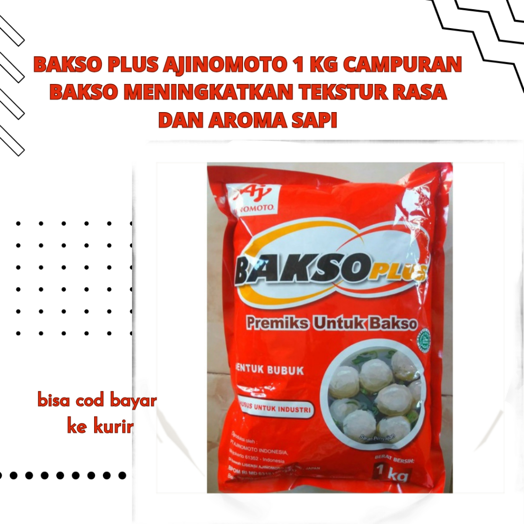 

Bakso Plus Ajinomoto 1 Kg campuran bakso meningkatkan tekstur rasa dan aroma sapi