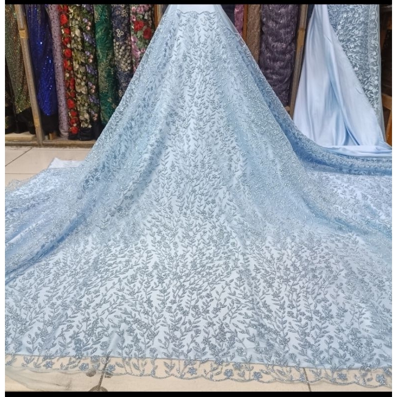 Bahan / Kain Tulle Suger Candy Crush Gabus/ Bahan Tille Gabus Motif terbaru