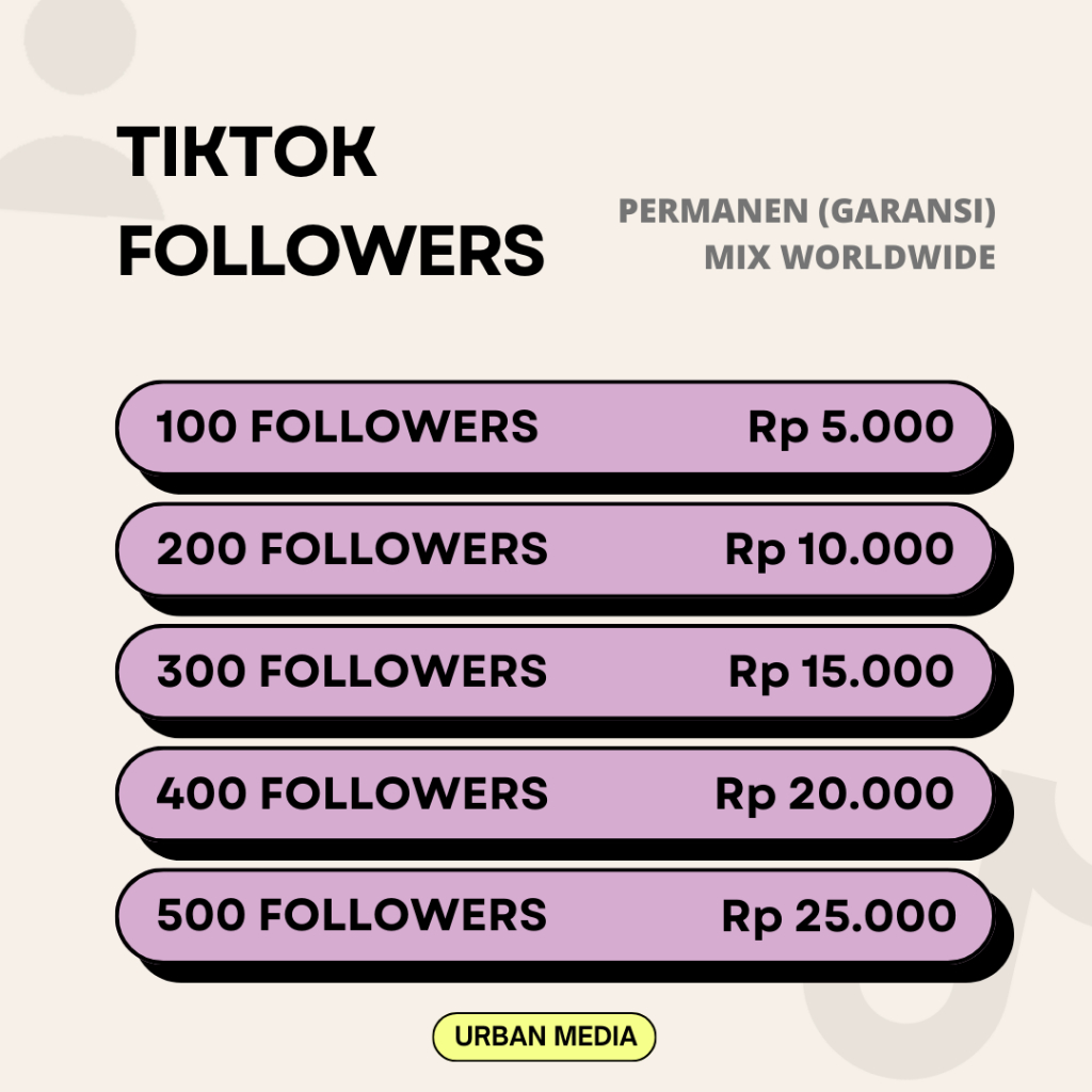 Followers TIKTOKK HIGH QUALITY GLOBAL FAST | URBANMEDIA – TIKTOK FOLLOWER MURAH TAMBAH PENGIKUT TIKT