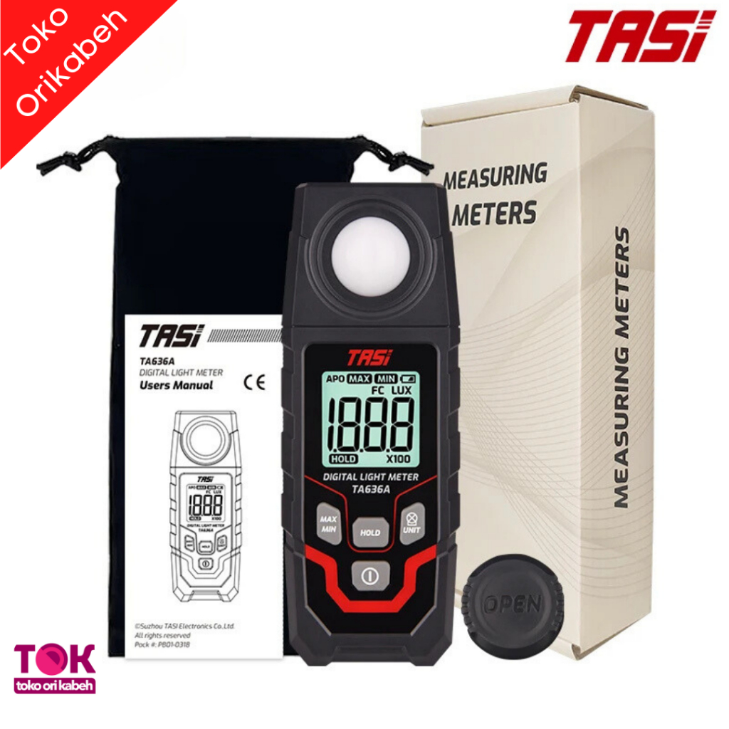 TA636A Digital Lux Meter Alat Ukur Cahaya Lampu Pengukur Terang Pencahayaan Lampu Pabrik Kantor