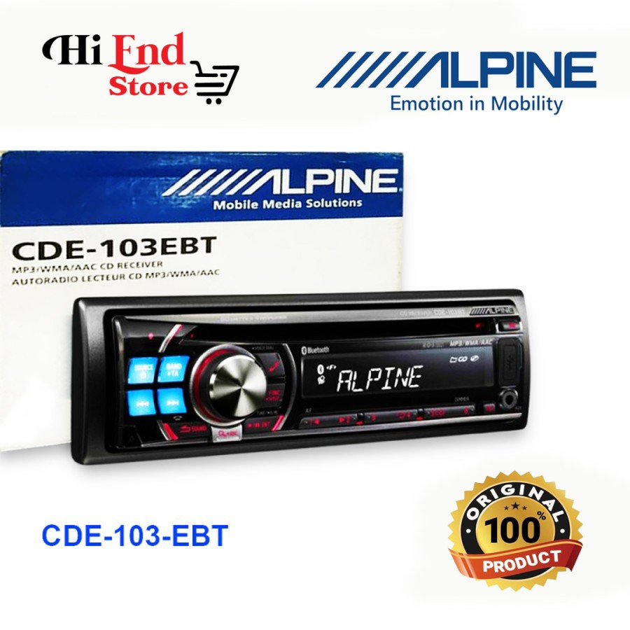 CDE 103EBT ALPINE Single Din CD Player USB AUX Bluetooth