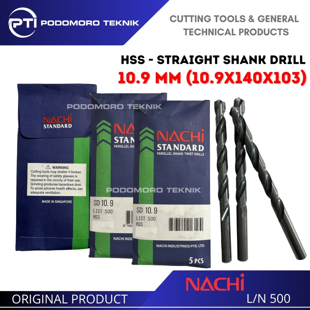 NACHI Mata Bor 10.9 mm Drill 10.9 mm HSS Mata Bor Besi NACHI