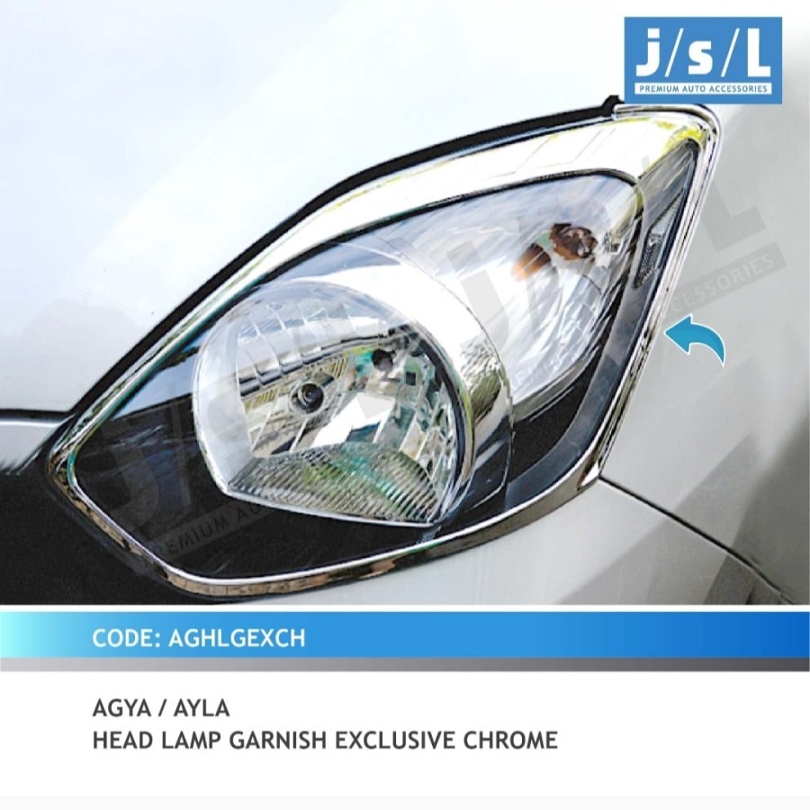 Toyota Agya Garnish Lampu Depan / Head Lamp Garnish Chrome