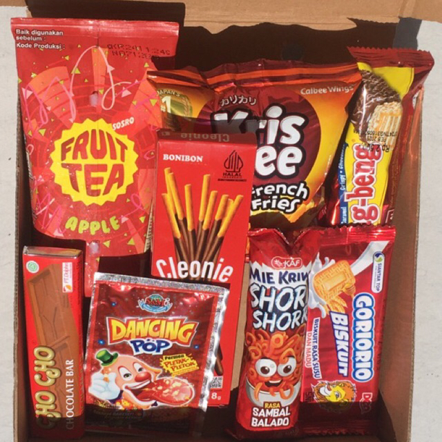 

HAMPERS SNACK BOX 10RIBUAN/ HAMPERS SNACK BOX WARNA MERAH/ HAMPERS ULANG TAHUN