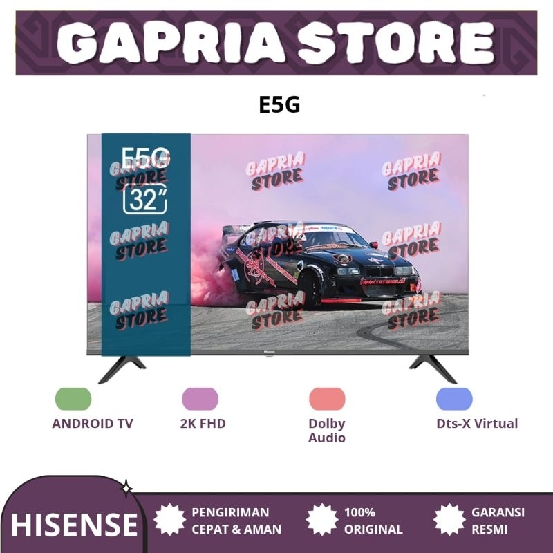 Hisense 40 Inch Android TV 11 FHD 40E5G - Bezelles - Garansi Resmi