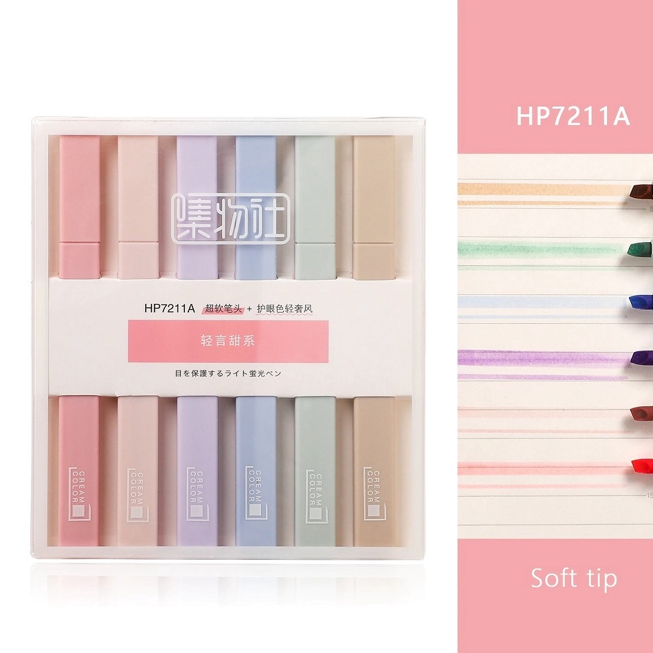 

6 PCS Highlighter Pastel Spidol Highlighter Warna Pastel 6 Pcs KODE Y9I9