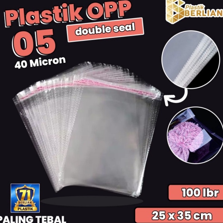 

25 x 35 cm Plastik OPP TEBAL Double Seal 1 lbr lemseal KODE Q6J9