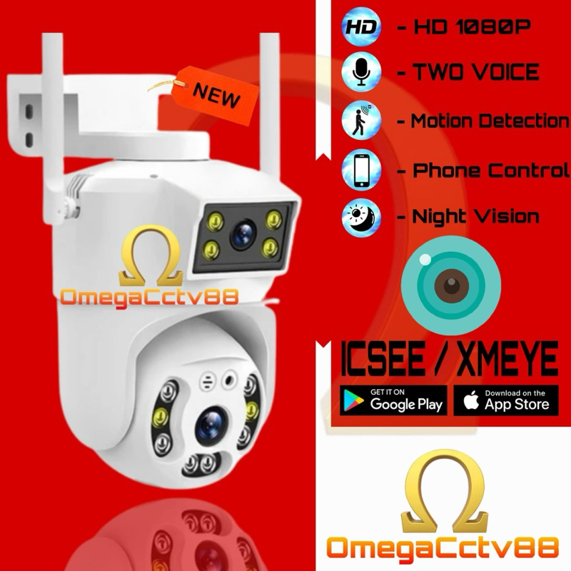 New Ip Camera Outdoor waterprof Wireless CCTV PTZ Dual Lensa 8MP XMEYE ICSEE