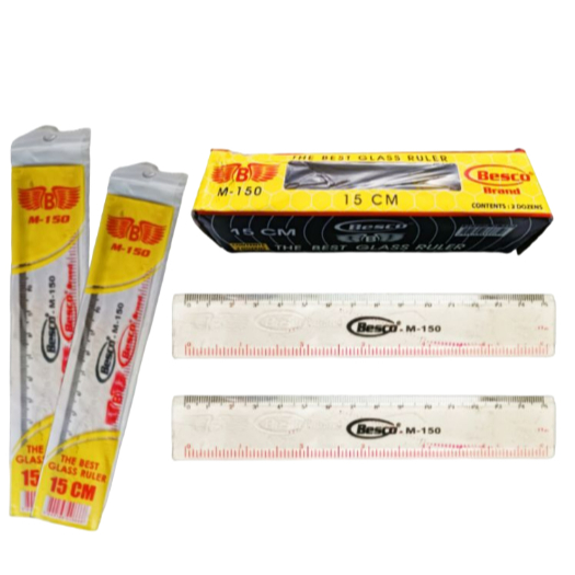 

Penggaris Plastik 20 cm Besco / Garisan Bening M-200 / Glass Ruler Transparant Murah