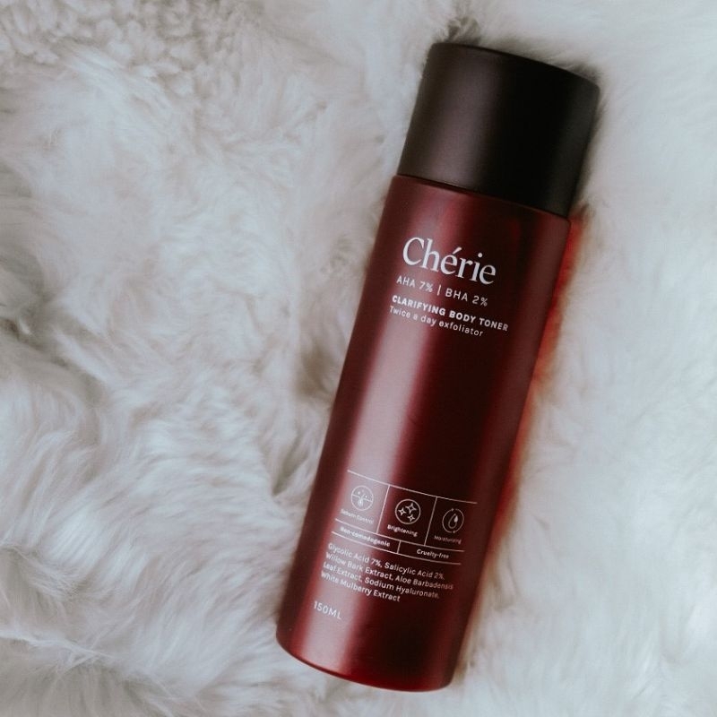 Cherie Clarifying Body Toner AHA 7% BHA 2% 150ml - Toner Badan Exfoliator -  Brightening Pencerah - 