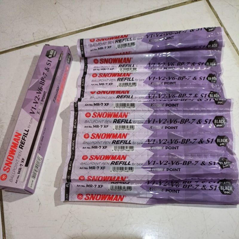 

(12 pcs) ISI TINTA/ REFILL PULPEN SNOWMAN TINTA HITAM PER PAK (V1,V2,V6 & S1)