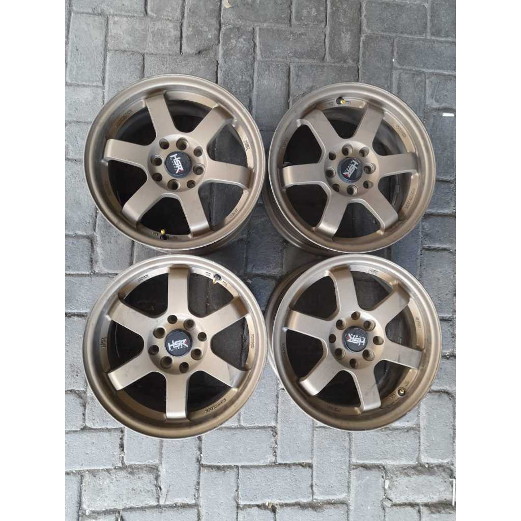 VEKG MOBIL BAKAS SEKEN HSR TOKYO RING 15  LEBAR 6,5 PCD 4X100-4X114 ET 40 VELG UNTUK MOBIL AGYA AYLA