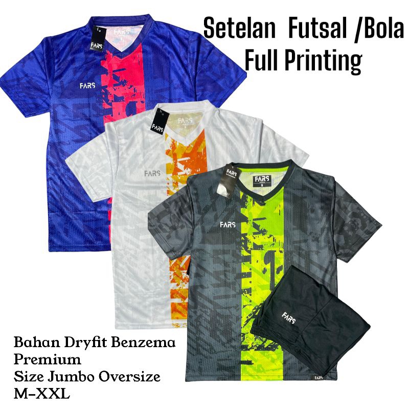 Setelan Futsal Bola Jumbo Oversized |Jersey Printing |Setelan Jersey Bola | Kostum Bola Premium Sete