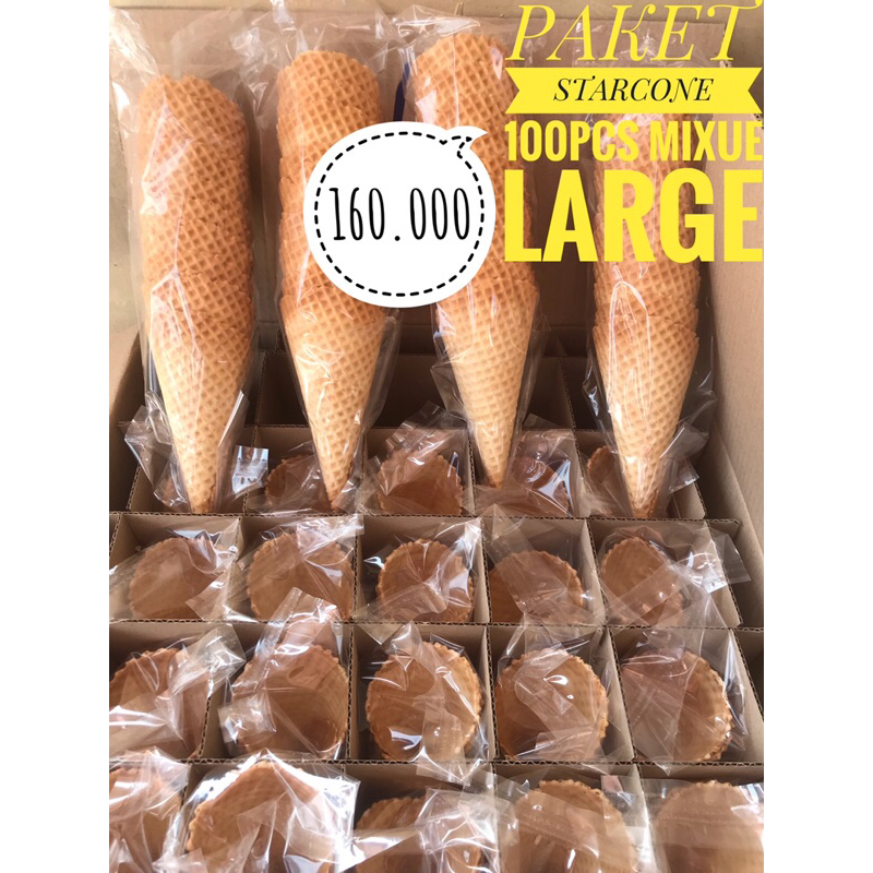 

PAKET STARCONE 100Pcs MIXUE LARGE CLASSIC diameter 6,5cm Tinggi 14,5cm(10pack100pcs)
