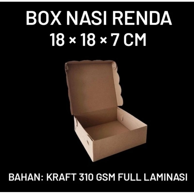 

(MIN ORDER 50 PCS) DUS NASI RENDA 18x18x7 FULL LAMINASI / BOX CATERING LAMINASI