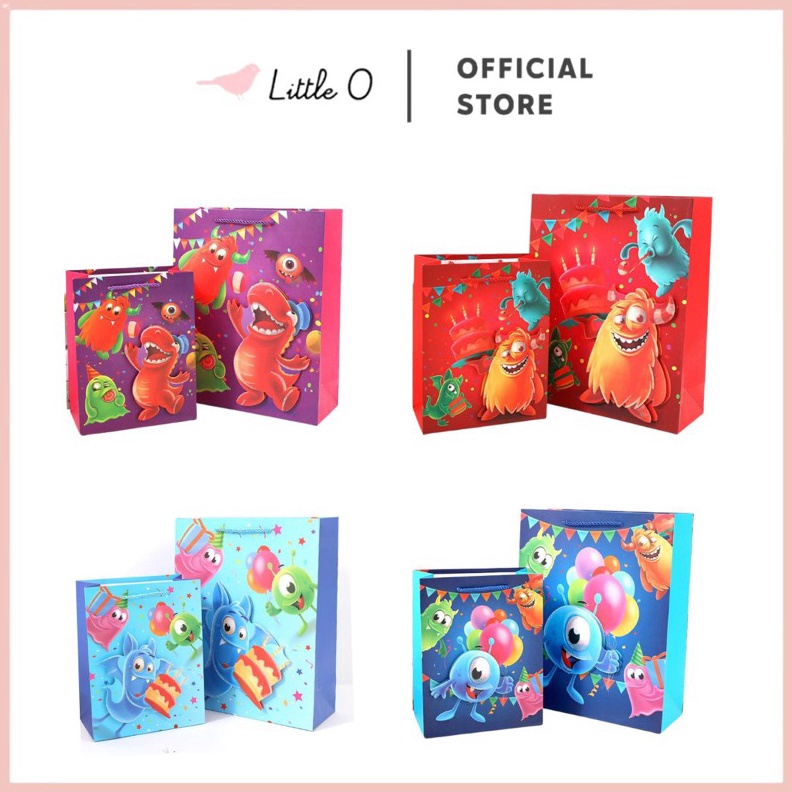 

SUPER 3D MONSTER Glitter Birthday Paper Bag Kantong Ulang Tahun Ultah Goodie Bag