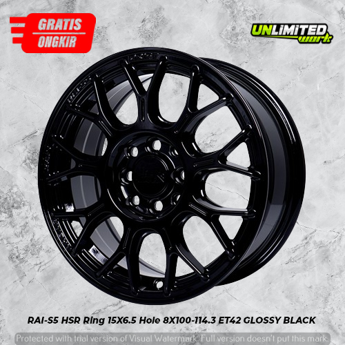 Velg Racing HSR Promo Hitam R15 - Pelek Mobil Avanza Xenia Brio Calya Ayla Ring 15