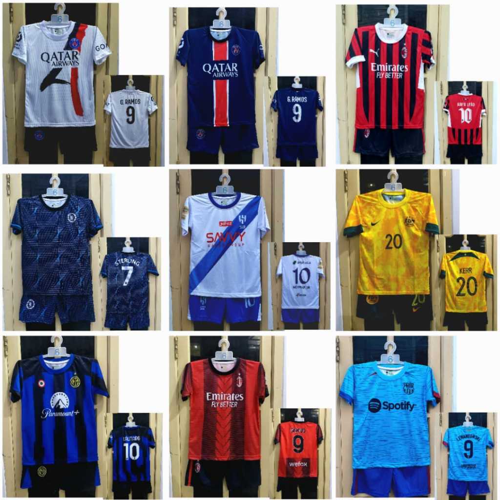 BAJU BOLA ANAK PSG SETELAN BAJU BOLA PSG