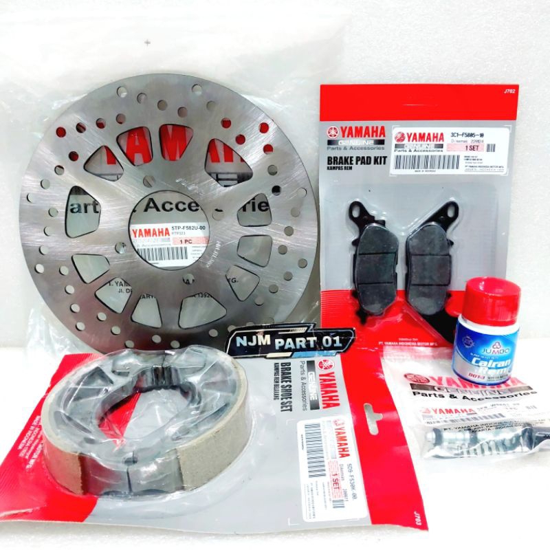 Piringan Cakram Depan + Kampas Rem Komplit + Seal Master + Minyak Rem Vega Zr Jupiter Z 115 Jupiter 