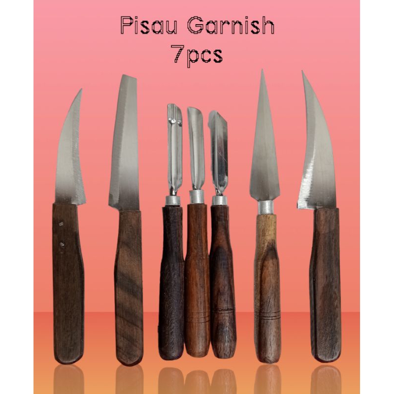 Pisau garnish / Satu set pisau garnish / Pisau carving / Pisau ukir buah dan sayur / Pisau set isi 7
