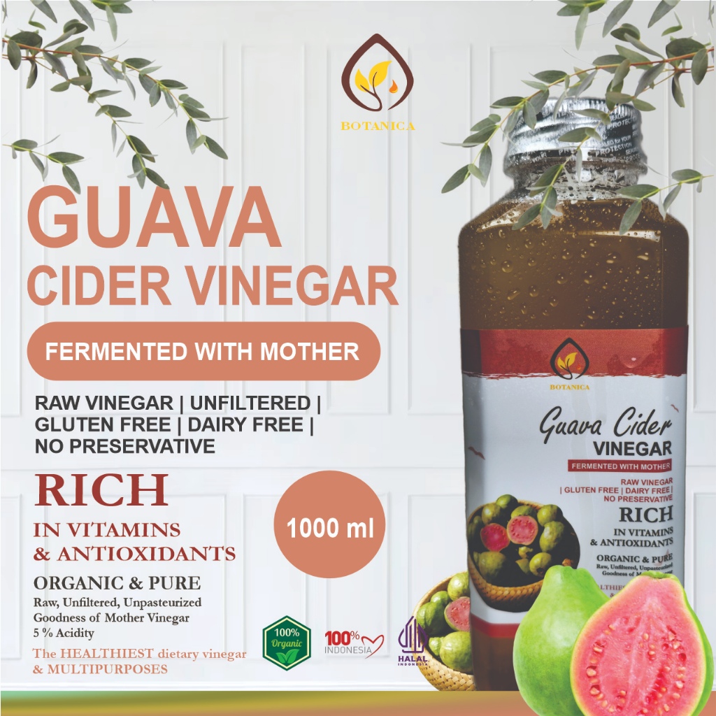 

Botanica Cuka Jambu Biji Merah 1000ml Endapan Mother Fermentasi Probiotik /Guava Cider Vinegar Bragg