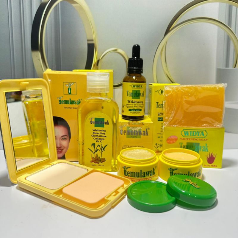 Paket Komplit Cream Temulawak 6in1 with bedak ( cream siang, cream malam, toner, serum, sabun, bedak