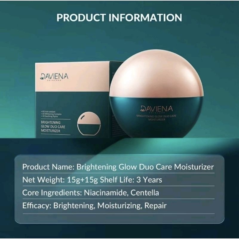 DAVIENA SKINCARE BRIGHTENING GLOW DUO MOISTURIZER