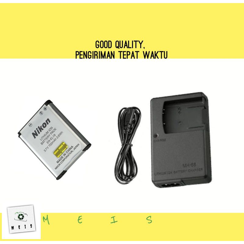 Paket Charger & Baterai Nikon Coolpix S5200 S6400 S6500 batre casan