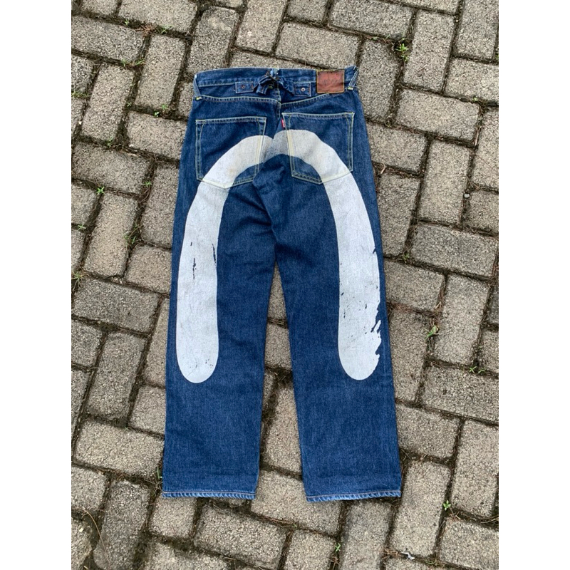 celana panjang denim evisu big logo