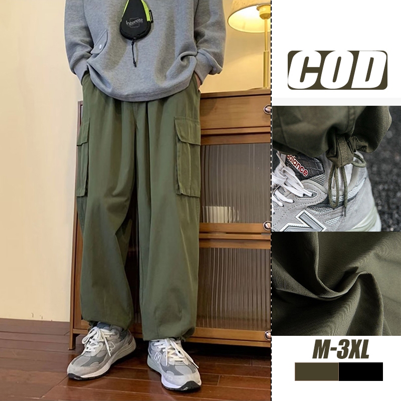 Celana Cargo Panjang Pria Fashion Longgar Cargo Pants Oversize  Korean Style Cargo Pants