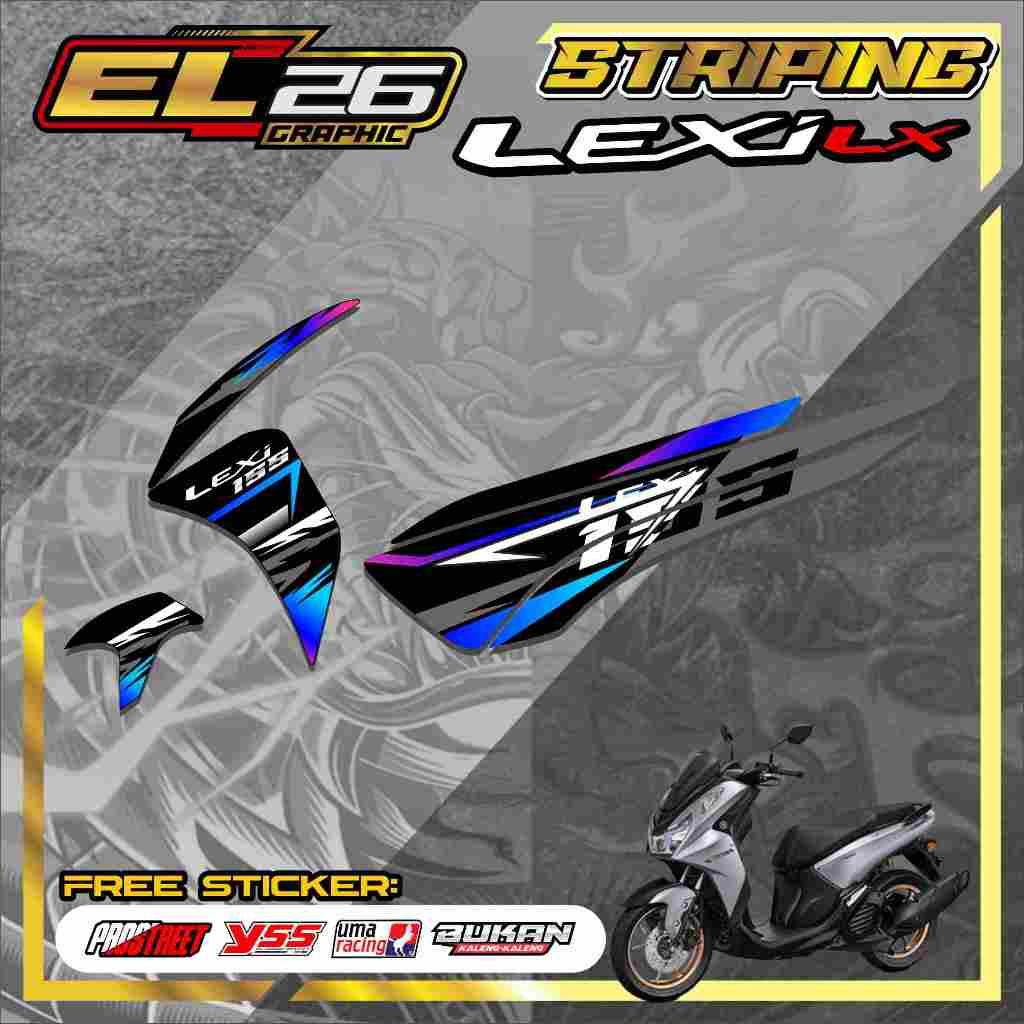 265 STRIPING STICKER YAMAHA LEXI LX 155 - STICKER YAMAHA LEXI LX 155 MOTIF RACING