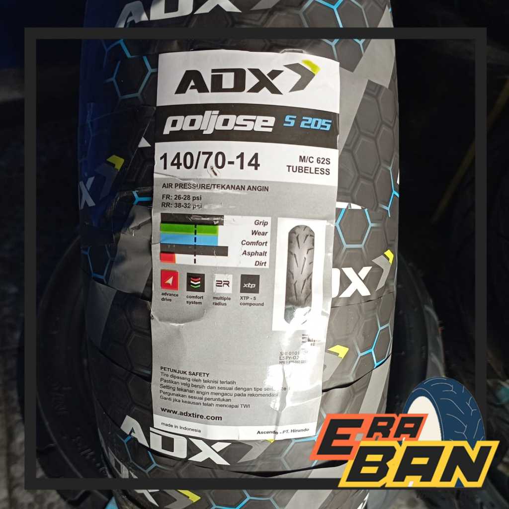 BAN LUAR ADX POLJOSE S205 140 70 RING 14 TUBELESS DONAT