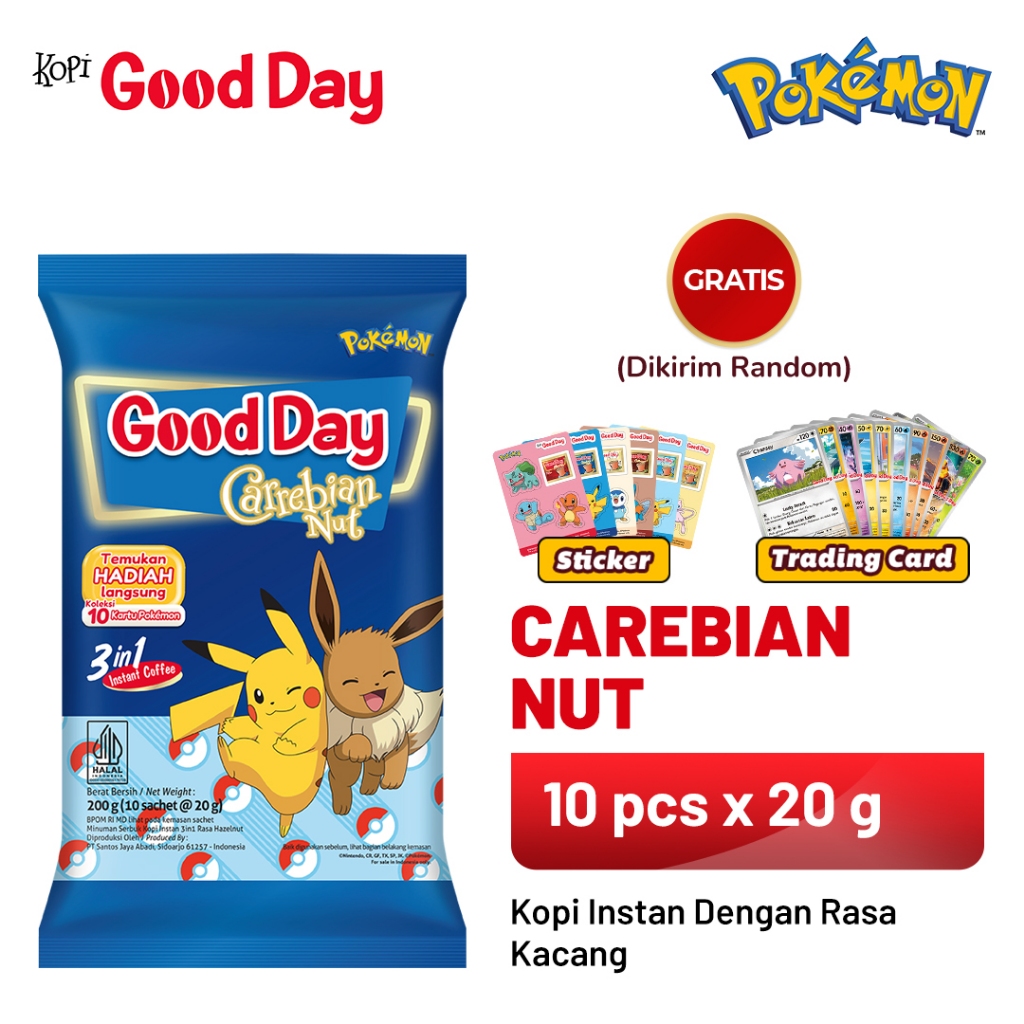 

GOOD DAY x Pokémon Carrebian Nut 1 Pack (10 x 20 gr)