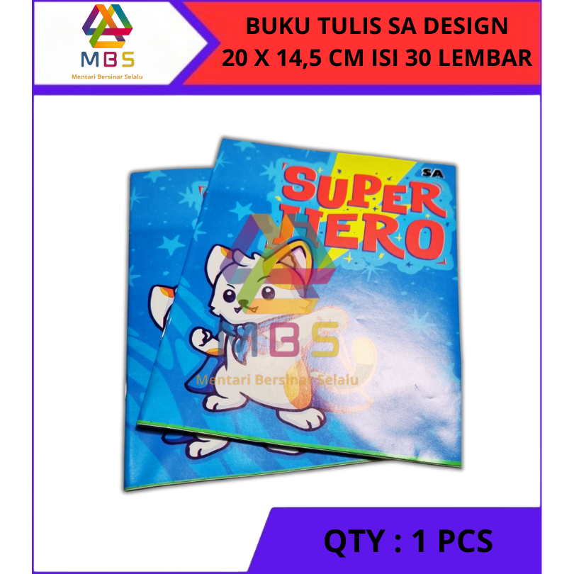 

1 PCS BUKU TULIS SA DESIGN 20 X 14,5 CM ISI 30 LEMBAR