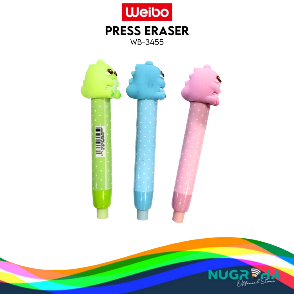 

WEIBO 3455 PENGHAPUS PENSIL MEKANIK PRESS ERASER DINO LUCU ANAK