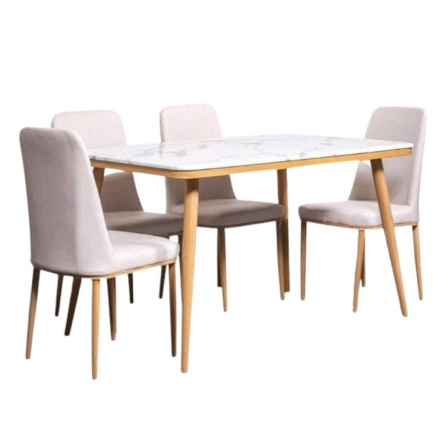 Meja Makan Marmer DS ROKU/MATTO - Meja Makan 6 Kursi Minimalis