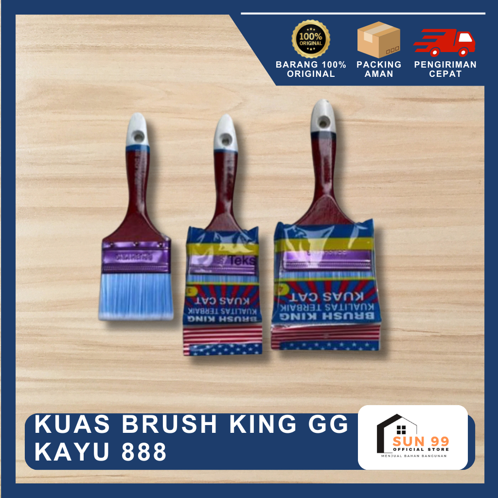 

Kuas Cat Gagang Kayu 1 1/2" Inch s.d 4" Inch BRUSH KING 888