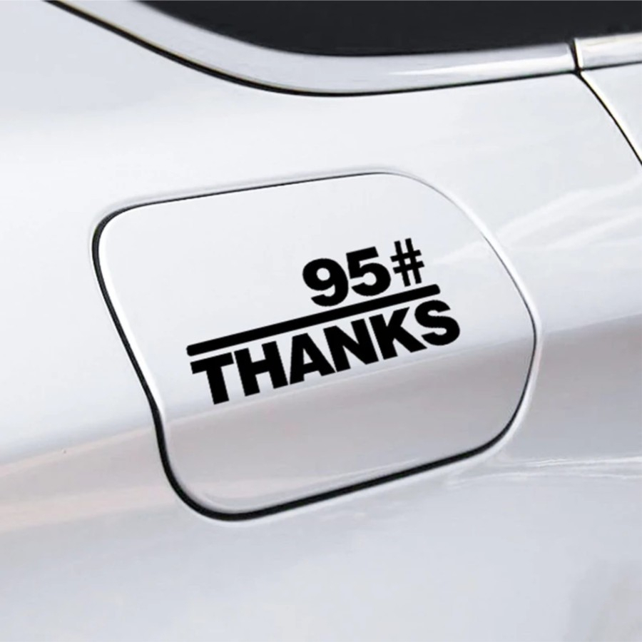 CUTTING STICKER MOBIL INDIKATOR BENSIN 95# THANKS STIKER TANGKI MOBIL