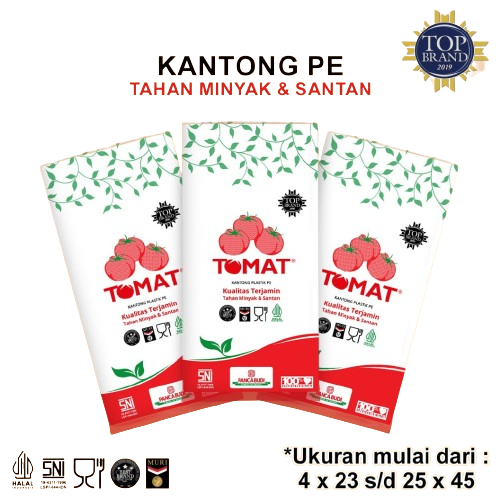 PLASTIK ES LILIN PE TOMAT UK 6X20 TEBAL / PLASTIK MINYAK SANTAN GULA / Plastik PE Tomat Ukuran Kecil