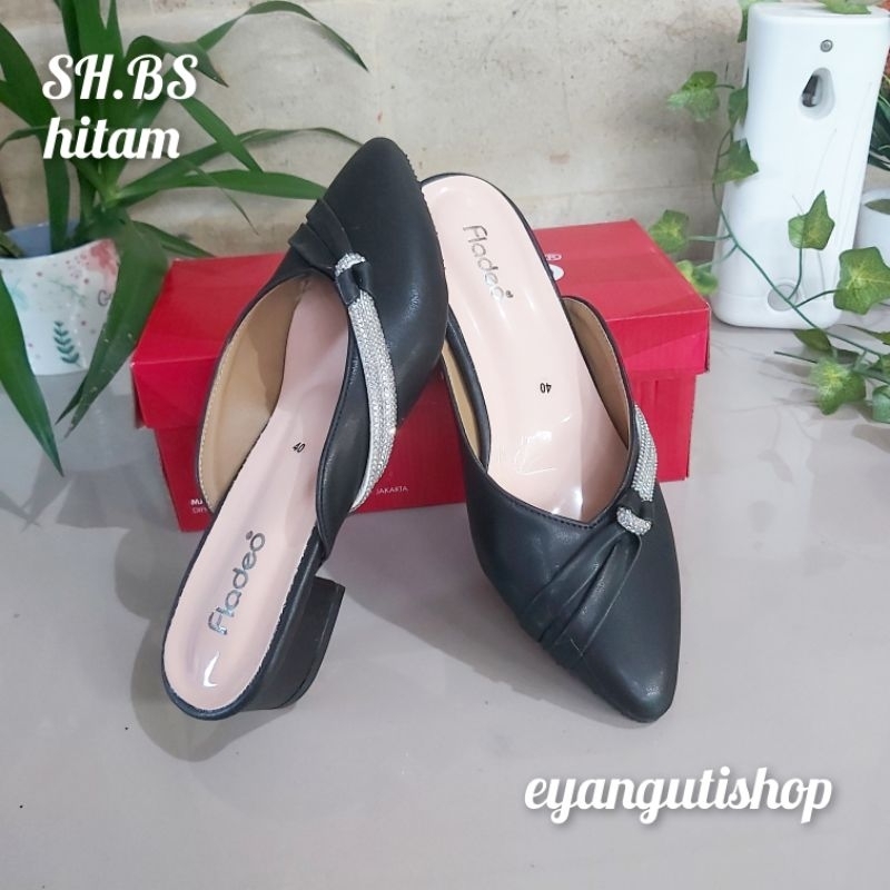 [SH.BS] FLADEO Sepatu sandal bustong pesta wanita 3cm / Sepatu sandal slop tutong bustong wanita / S