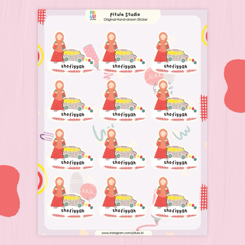 

Stiker Nama Waterproof - Girly (A6) by Pitula Studio