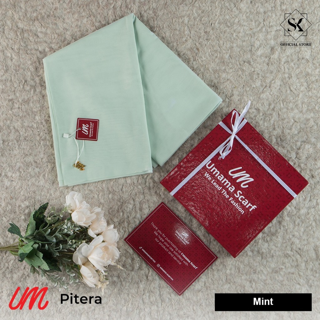 BOX UMAMA SCARF LOGO UM POLOS Jilbab Umama Paris Olive Premium LC 110x110 cm