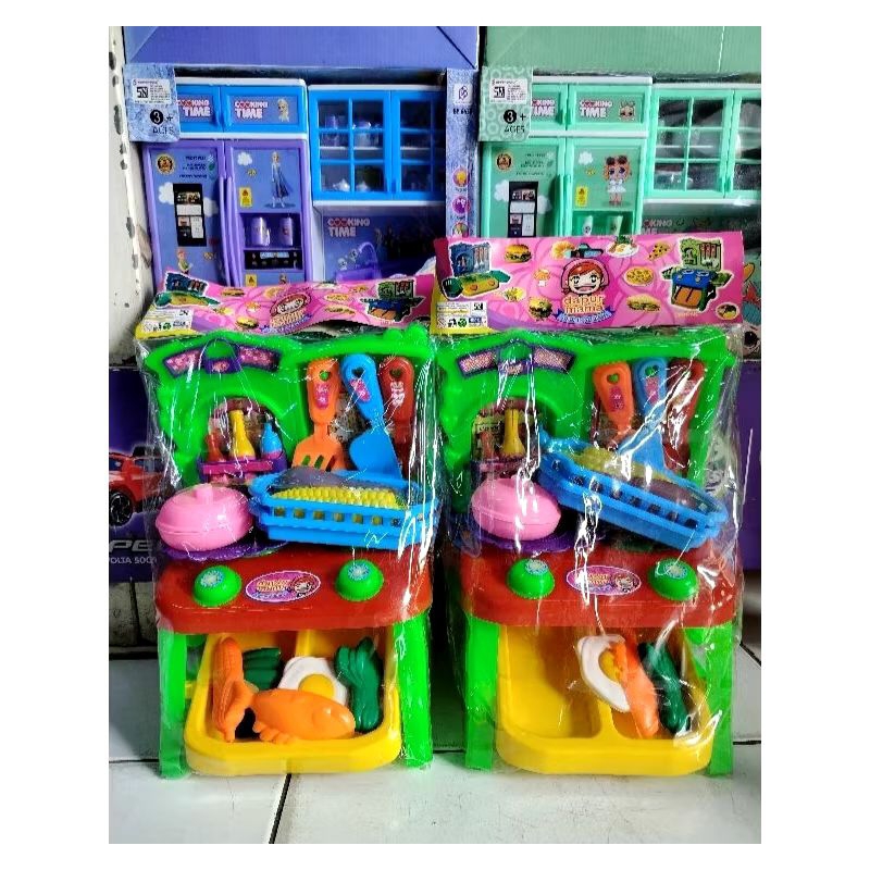 Mainan Anak Perempuan Dapur Mama + Rak Kitchen Set Masak Masakan