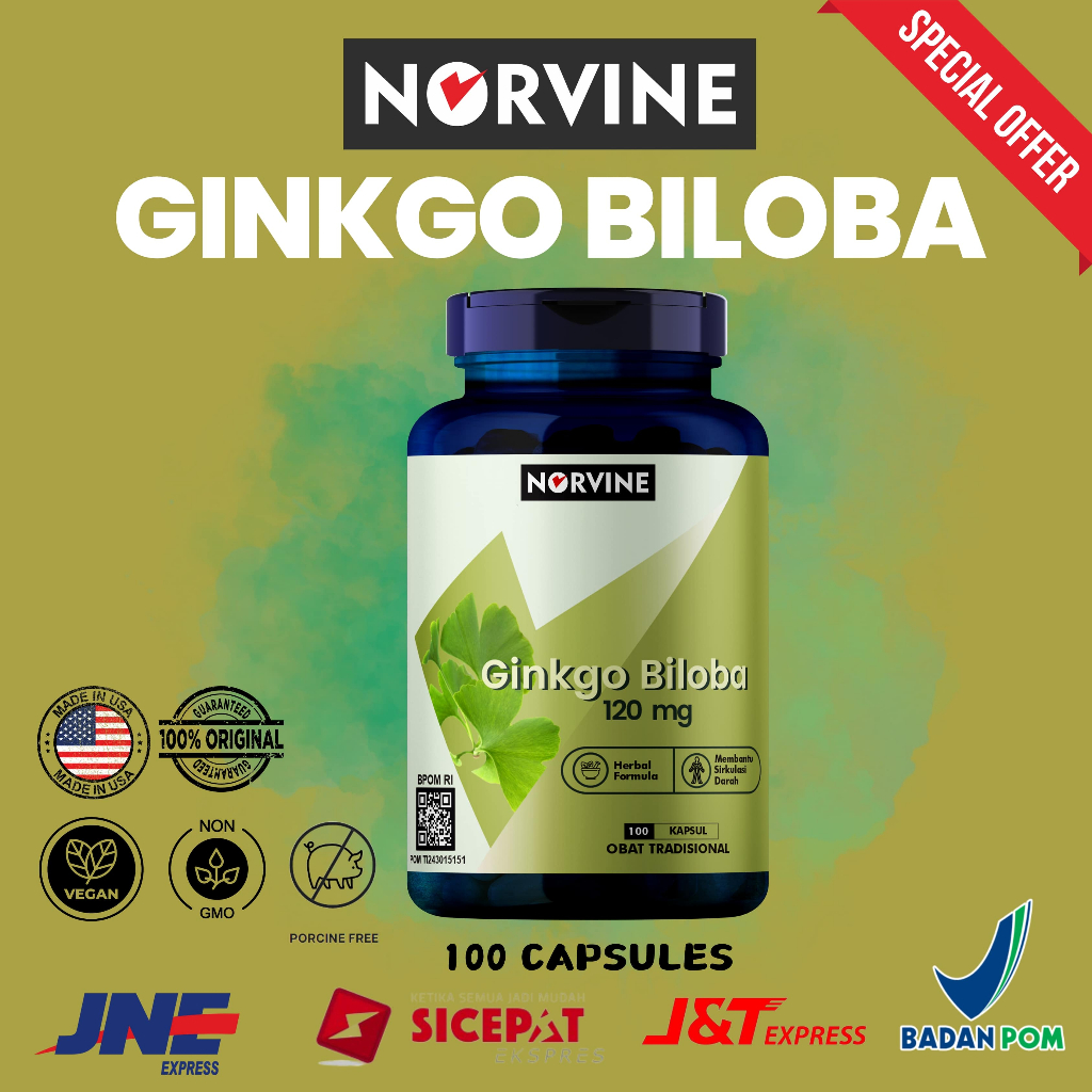 Norvine Ginkgo Biloba 120 mg - 100 Capsules