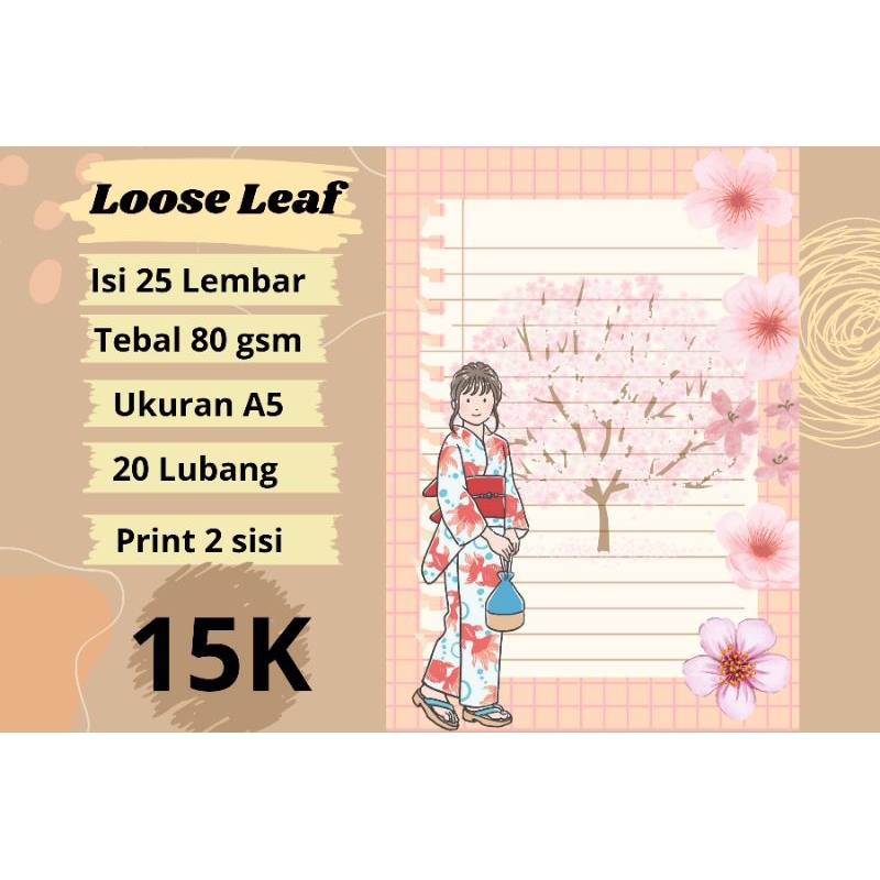 

Kertas Loose Leaf/ Kertas Binder sakura girl 1