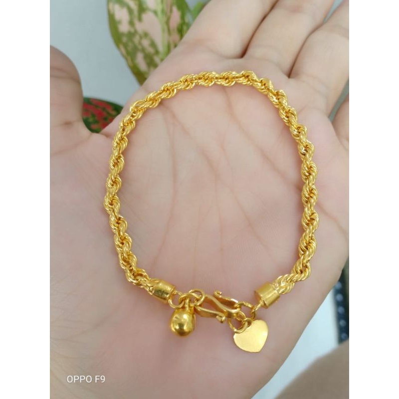 Gelang tembaga lapis emas 22karat