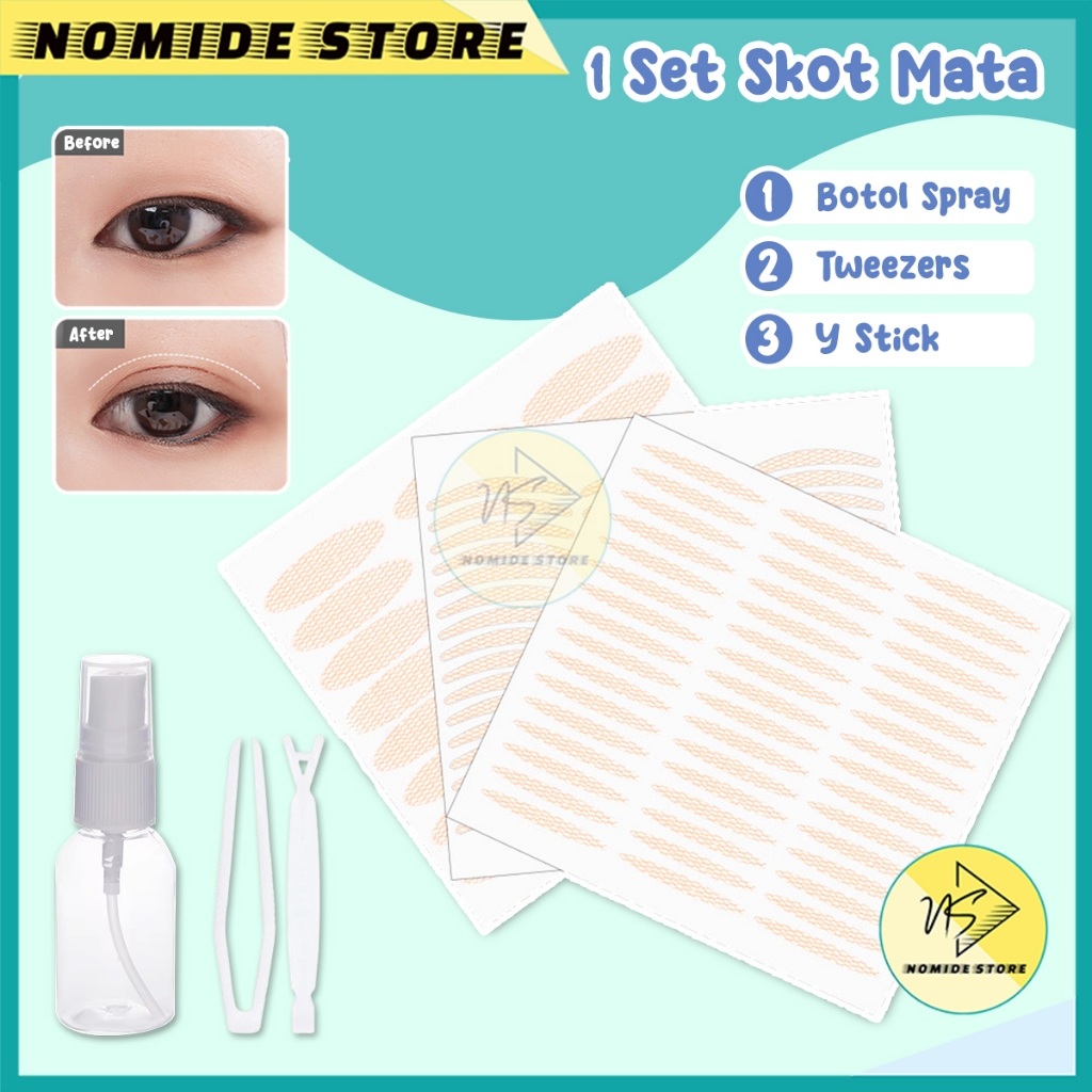 Skot Mata Jaring Eyelid Veil Tape Transparan Bening Tahan Air Lipatan Kelopak Mata Invisible Lace