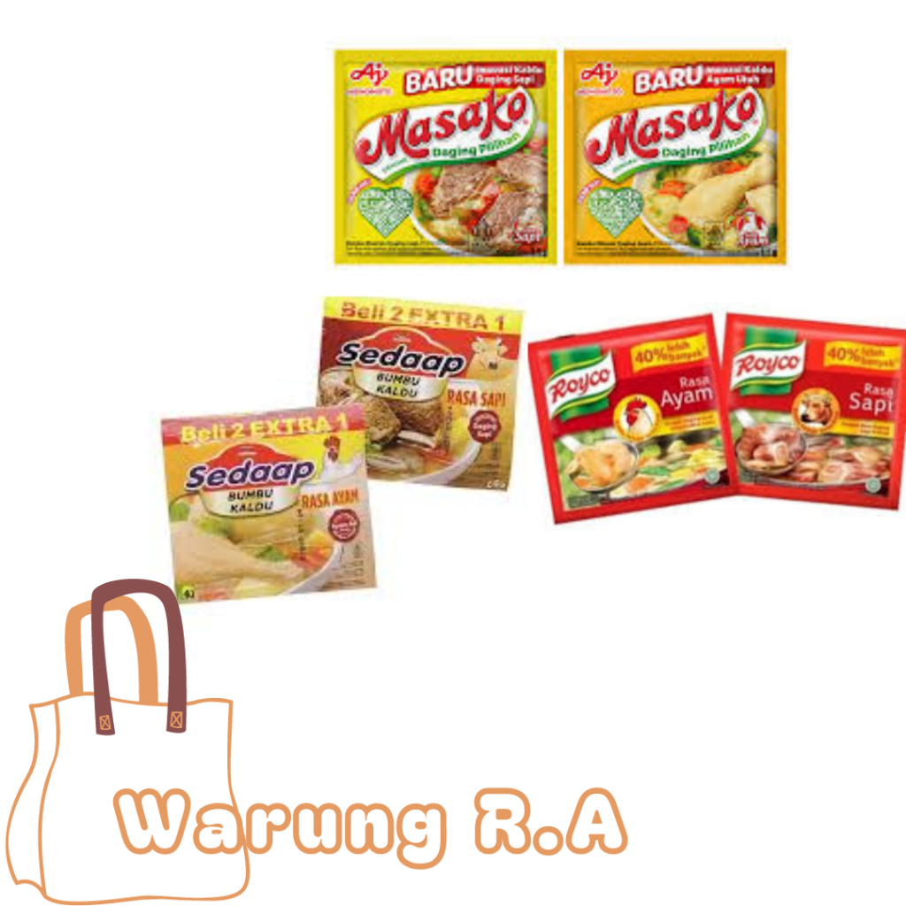 

Bumbu Kaldu Ayam / Sapi Sachet Royco / Masako / Sedaap [Warung R.A]